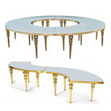 S shaped table metal