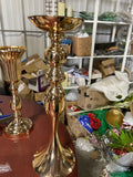 20” GOLD metal vase stand mermaid 52cm