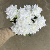 New 11 head white pointy rose bunch