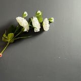 New 3 Head White Peony Spray