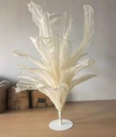 Giant rose on stand flower fabric mesh 1mx1.6m tall champagne
