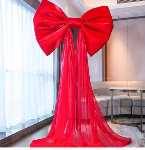 Large water light fabric bow tie bowtie red 1.2mx0.75m