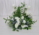 Artificial Flower Rose Hydrangea Arrangement Cream white olive New forest theme