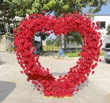 DOUBLE heart Metal Backdrop Stand Arch 6.5feet /2m tall with flower