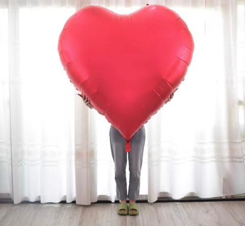 Giant Foil Mylar balloon heart red/hot pink