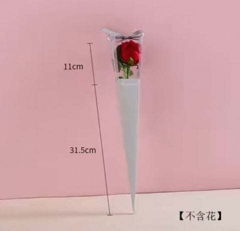 Pink flower bag (pk of 10) Fresh Flower Wrapping Paper sleeve single rose wrap package