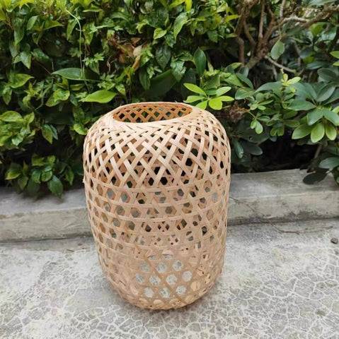Wicker lantern shell 10.5”H