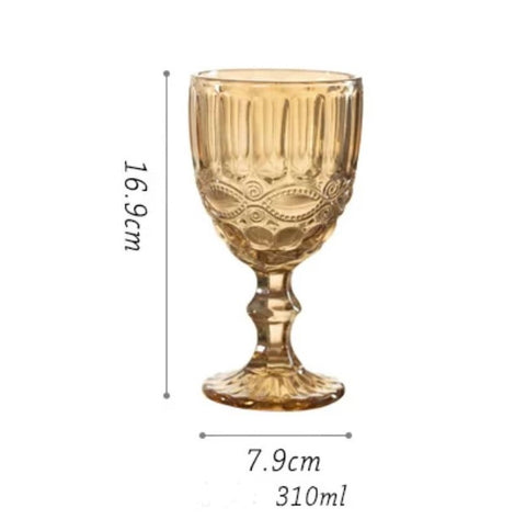 Amber Champagne Color drinking Glass drinkware cup goblet