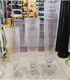 Wedding Centerpiece 22”/56cm Tall Crystal Vase striped