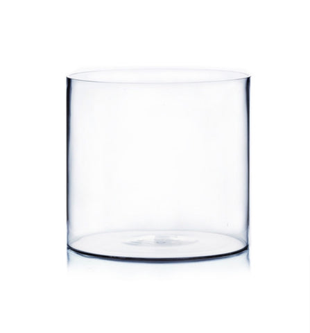 10"X10”H low glass CYLINDER VASE