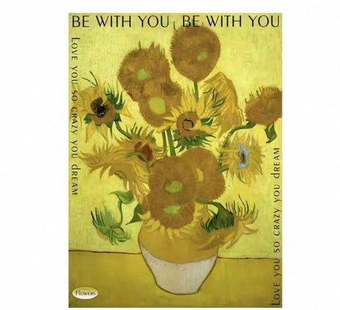 Wrapping paper bouquet fresh flower wrap pack of 10 painting sunflowers Van Gogh