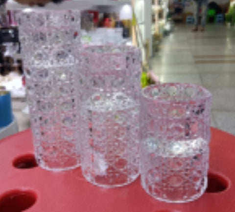 Bubly candleholder clear glass (M)