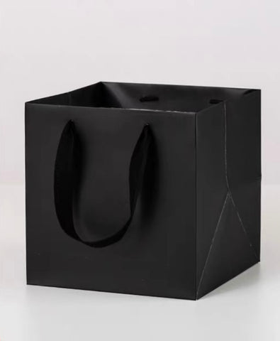 Black paper bag 6”x6”x6”H