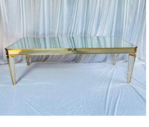 Gold and mirror table 8 feet long