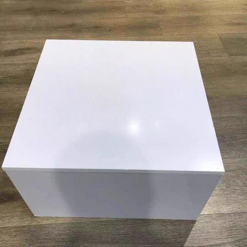 White wood stand riser 13.75”x13.75”x4.75”H