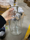 Clear Bud vase 6”H Wide mouth round industrial chic*