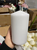 White Pillar Candle wedding decor 2.75”x5" H
