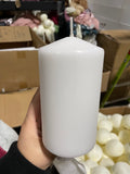 White Pillar Candle wedding decor 2.75”x5" H