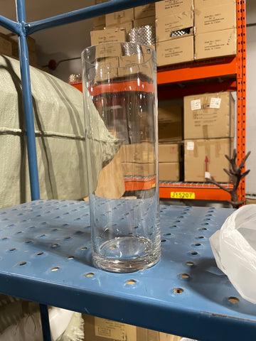 3.6”Dx10”h Clear Cylinder Vase