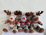 10” Dark BRown Christmas sweater Moose plush toy stuffed animal FY23060