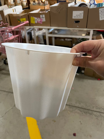 Plastic white bucket container #5 size 19.9x17cm