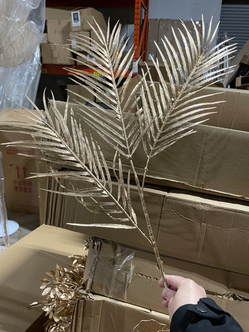 Phoenix palm 3 leaf spray gold