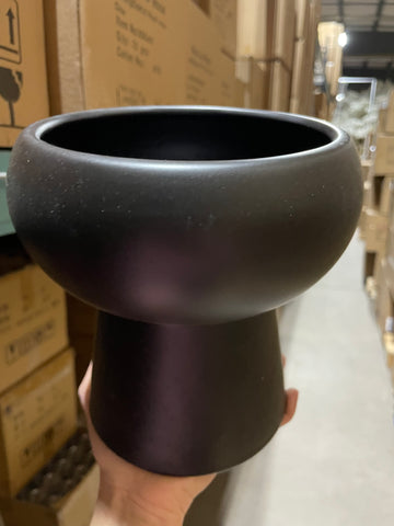 Ceramic black vase new mushroom toad