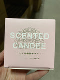 Pink peonies flower White cube candle 3x3 gift scented favor
