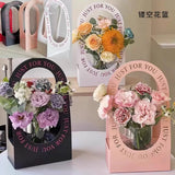 Pink paper bag coffee big handle
