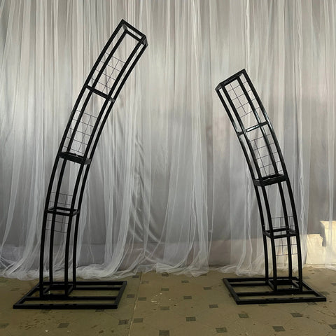 Black Backdrop Stand Croissant 3D pair 2m/6.5ft & 2.4m