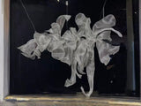 Giant rose wall hanging flower fabric mesh white 1.5m/5feet tall (A)