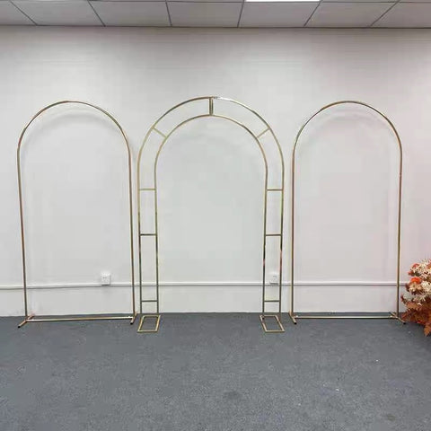 Set of 3 Chrome gold Stand Round Arch u shape chiara 2m tall