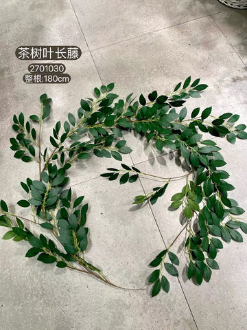 Long Garland Greenery green tea tree leaf ficus holly
