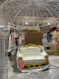 White long Love seat sofa Chair princess