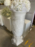 40” Tall White Urn fiber glass fiberglass