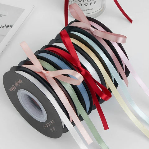 Satin Ribbon 6mm wide double sided 18m long pink