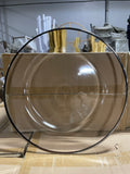 13” Clear Glass Charger Plate Silver Thin Rim 1/4”