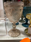 Champagne Color Vintage sunflower drinking Glass 300ml crystal look(Goblet)Amber Mocha Mousse cup wine goblet