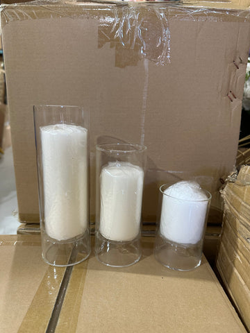 Pillar Candleholder set of 3 glass vase wedding centerpiece new arrival