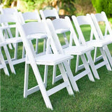 New white folding chair