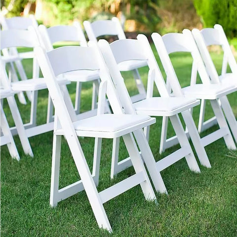 New white folding chair
