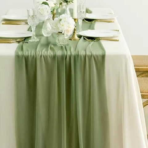 Chiffon table runner dusty pink 75cmx600cm long NEW white