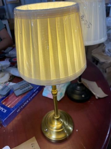 Shiny Gold Stem lamp usb charging fabrc white top touch dimmable wireless battery warm cold white dinner