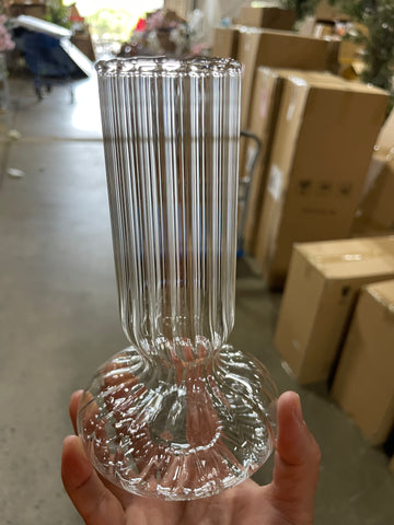 6.3” Rippled Bud Vase Lampwork ripple with wide base