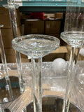 CRYSTAL pillar CANDLeholder set 10 head on round dish