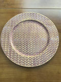 12.5" Acrylic Charger Plate rattan look D1100