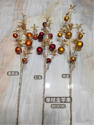 Golden Apple branch with leaf Artificial Fruit