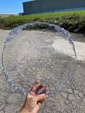 Vintage Acrylic flower Charger Plate Clear and Silver A1952-S-A