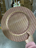 12.5" Acrylic Charger Plate rattan look D1100