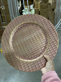 12.5" Acrylic Charger Plate rattan look D1100